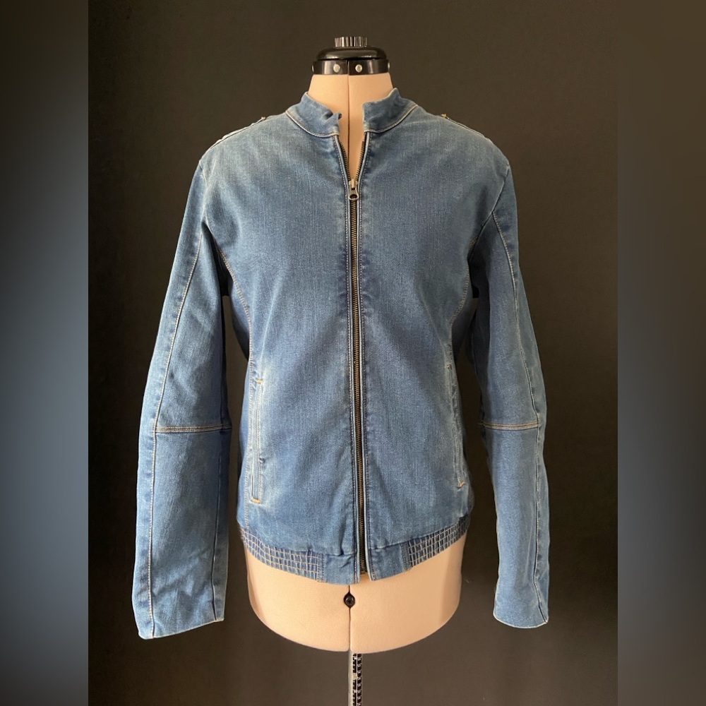 Vintage Allen Solly Blue zip up denim Jacket